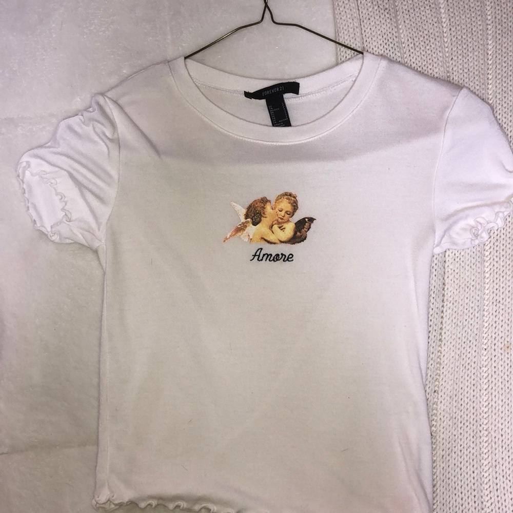 Forever 21 Lettuce trim crop top